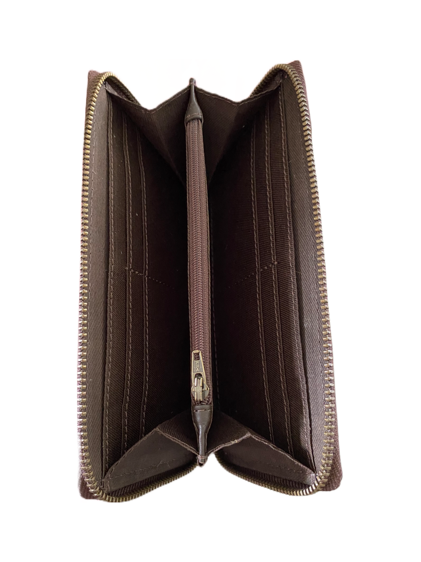 Hand Tooled Leather Zip Around Wallet~ Black & Tan