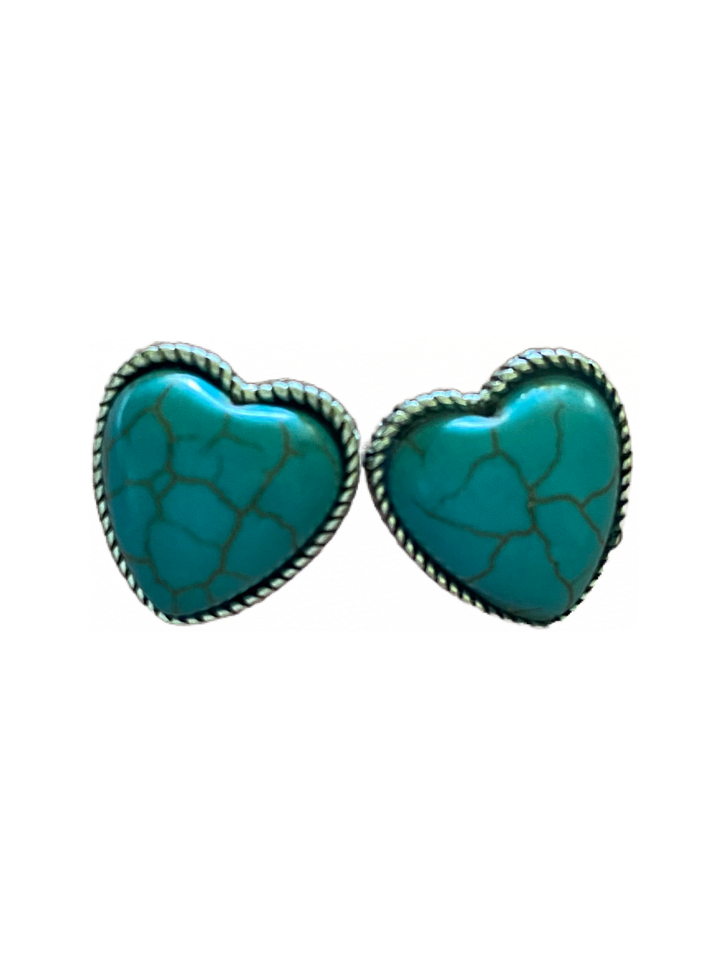 Heart Studs~ Turquoise