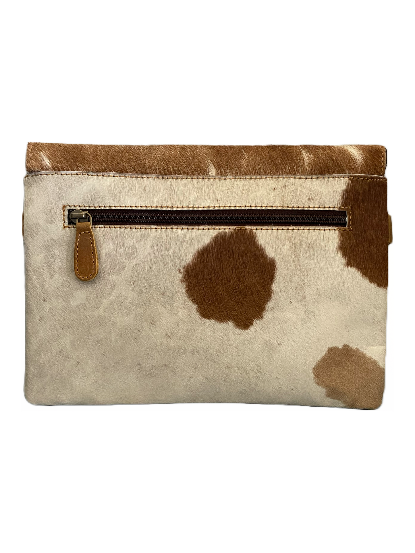 Tooled Leather & Cowhide Shoulder Bag