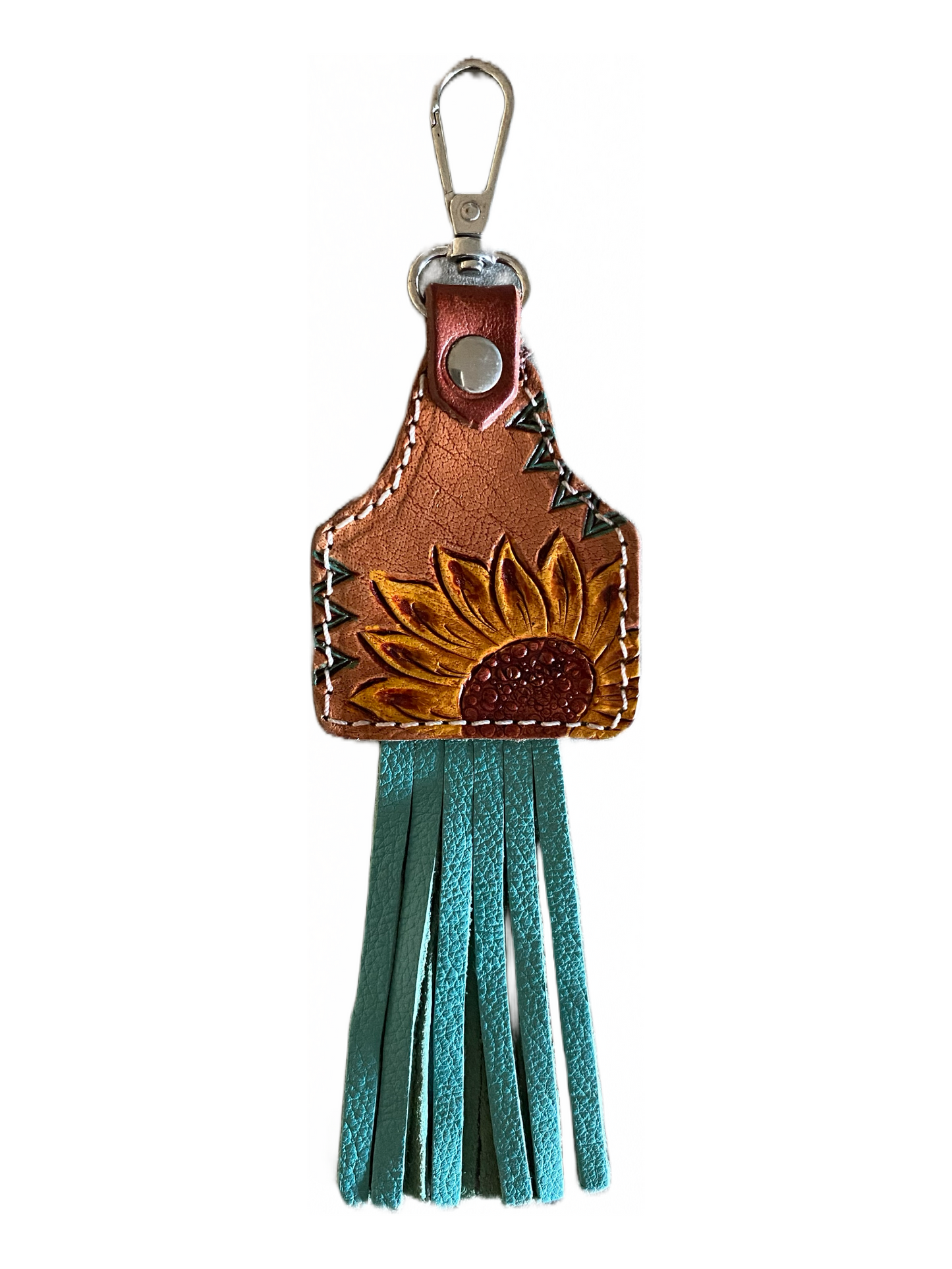 Leather Tassel Tag Key Chain