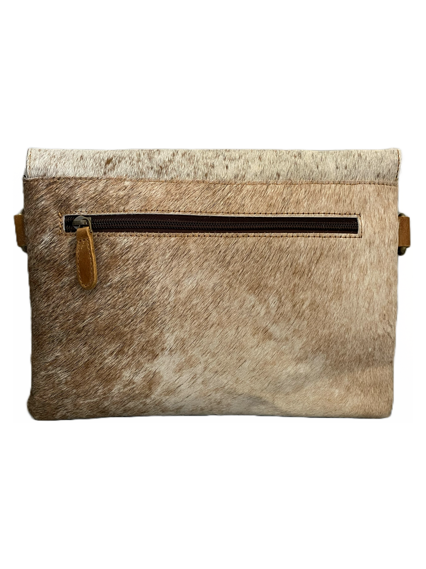 Tooled Leather & Cowhide Shoulder Bag