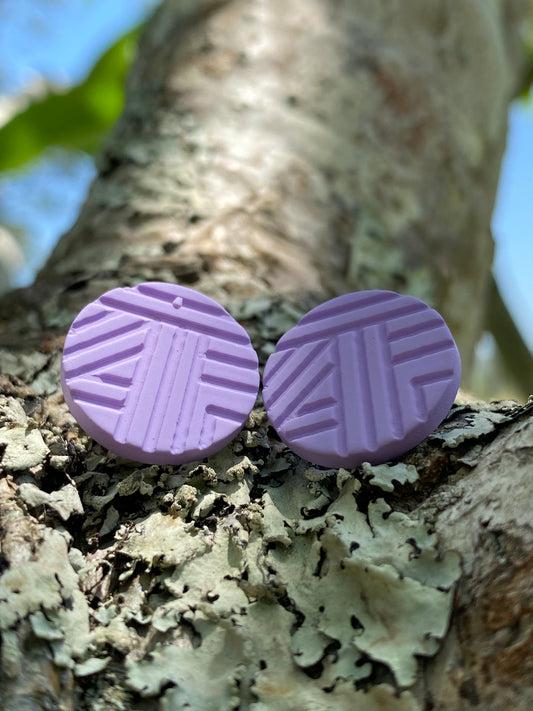 Textured Button Studs~ Pastel Purple