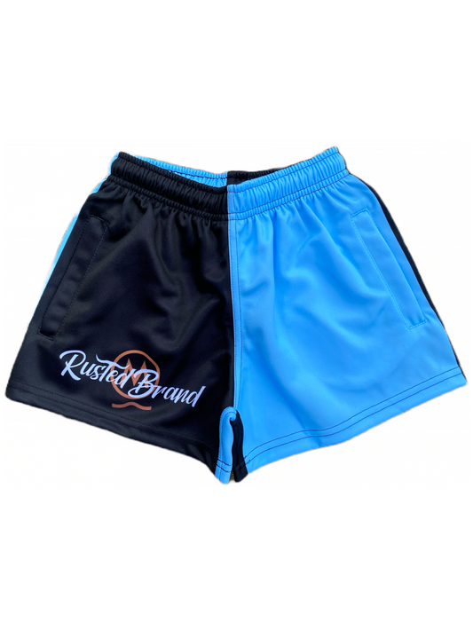 RB Original Kids Footy Shorts~ Black & Blue